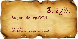 Bajer Árpád névjegykártya
